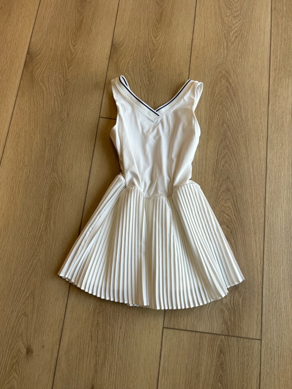 Old Navy White Active Polo Dress with Navy Trim